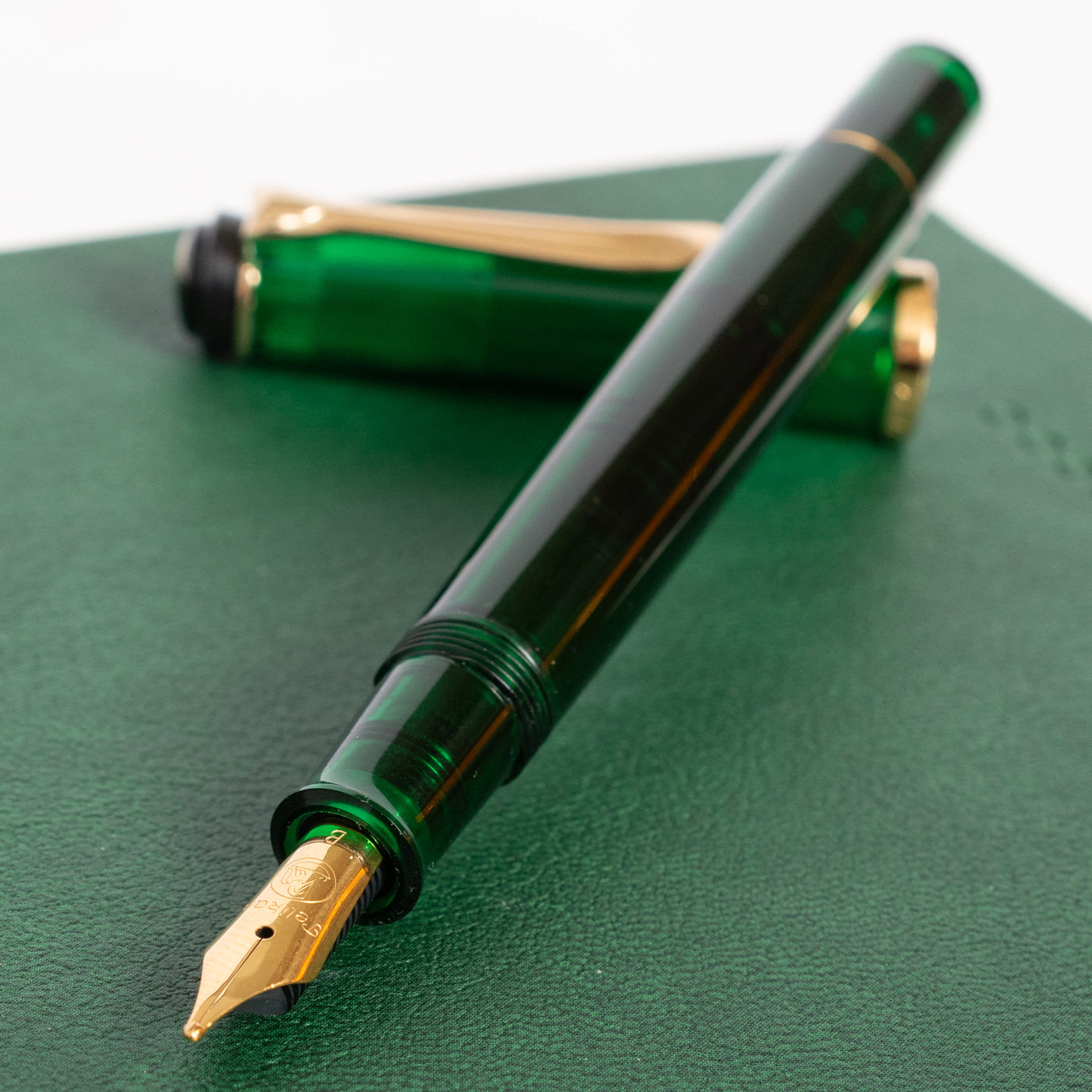 Pelikan M200 Green Transparent GT Fountain Pen Uncapped