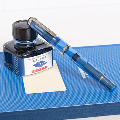 Pelikan M205 Blue Demonstrator Fountain Pen capped