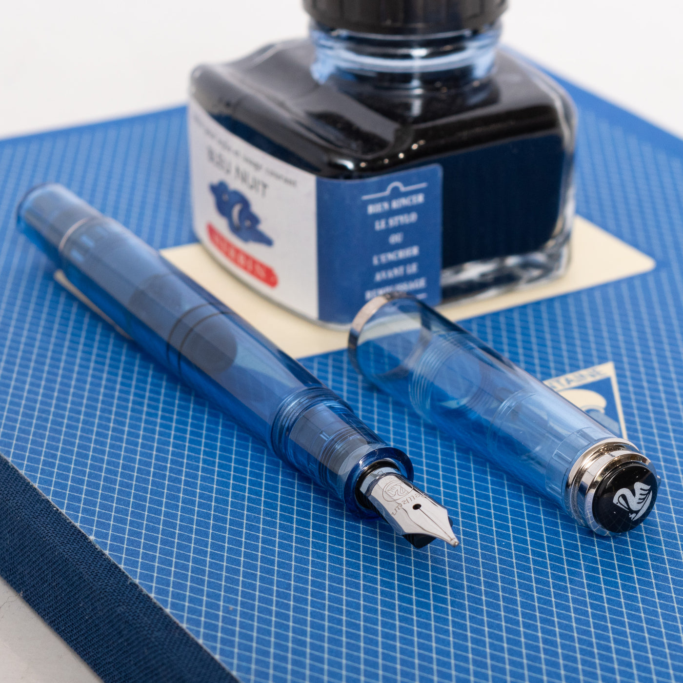 Pelikan M205 Blue Demonstrator Fountain Pen piston filled