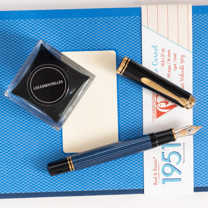 Pelikan Souveran M800 Fountain Pen - Black & Blue – Truphae