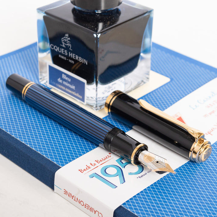 Pelikan Souveran M800 Black & Blue Fountain Pen – Truphae