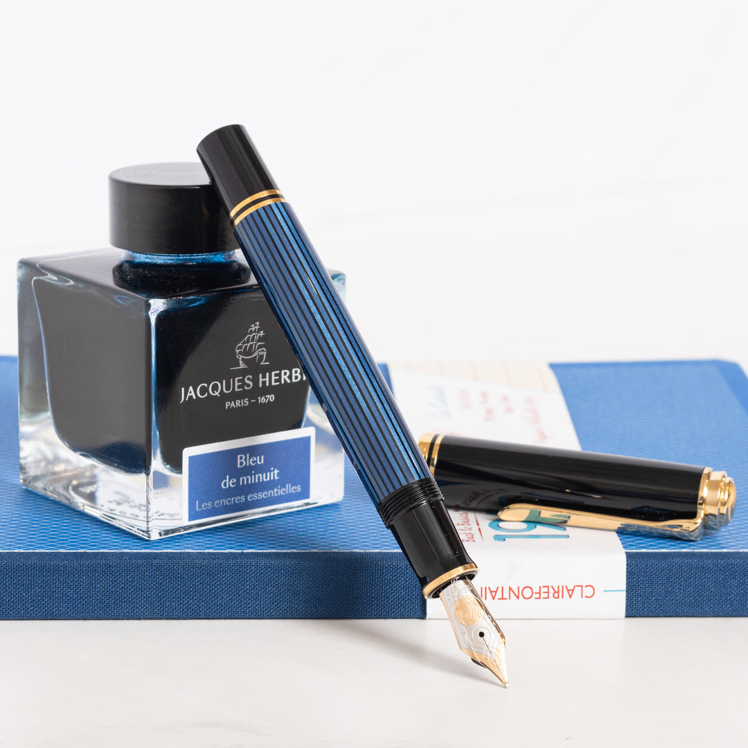 Pelikan Souveran M800 Black & Blue Fountain Pen – Truphae