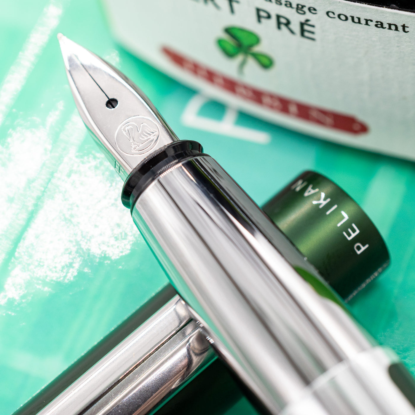 Pelikan Pura P40 Fountain Pen - Deep Green stainless steel nib