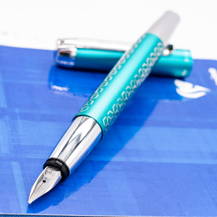 ペリカン pelikan pura p40 F字 万年筆 ブルー Pelikan Pura P40 Limited Edition Fountain Pen - Turquoise