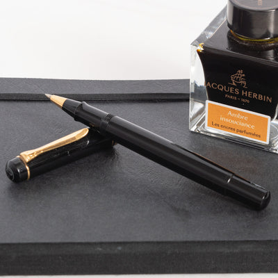 pelle sintetica Penna a sfera , anti scivolo retraibile Rollerball Penne  liscio scrittura rullo palla Penna elegante Penna firma Cartoleria regalo  Penne per uomo Donna , scuola , ufficio , business nero