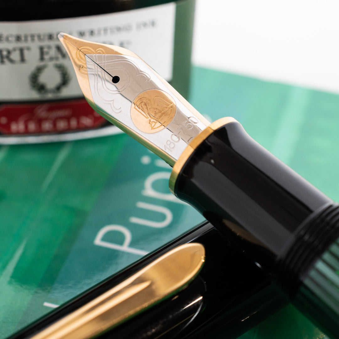 Pelikan Souveran M1000 Fountain Pen - Black & Green – Truphae