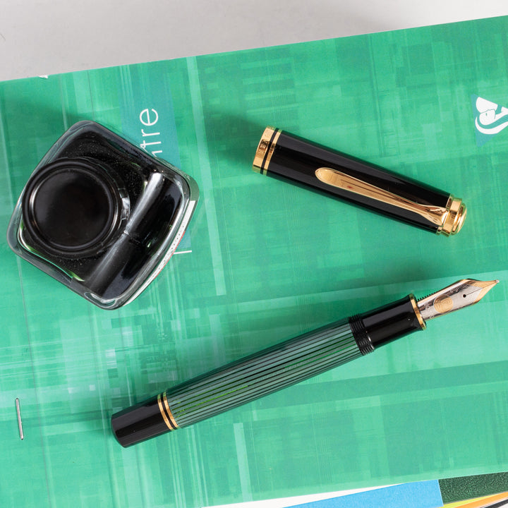Pelikan Souveran M1000 Fountain Pen - Black & Green – Truphae