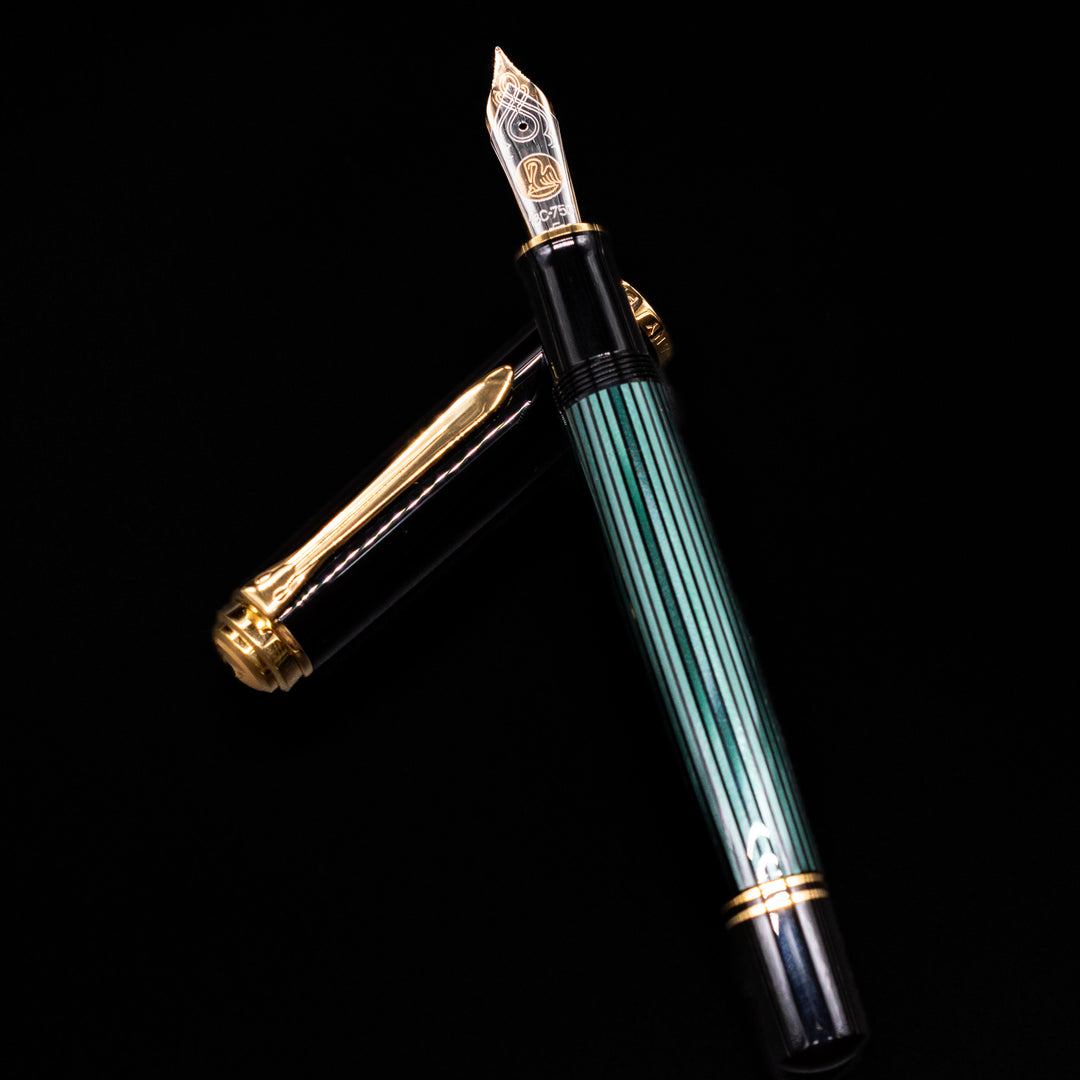 Pelikan 986513 Souverän vulpen M800 zwart-groen EF Pelikan 986513 Souverän vulpen M800 zwart-groen EF