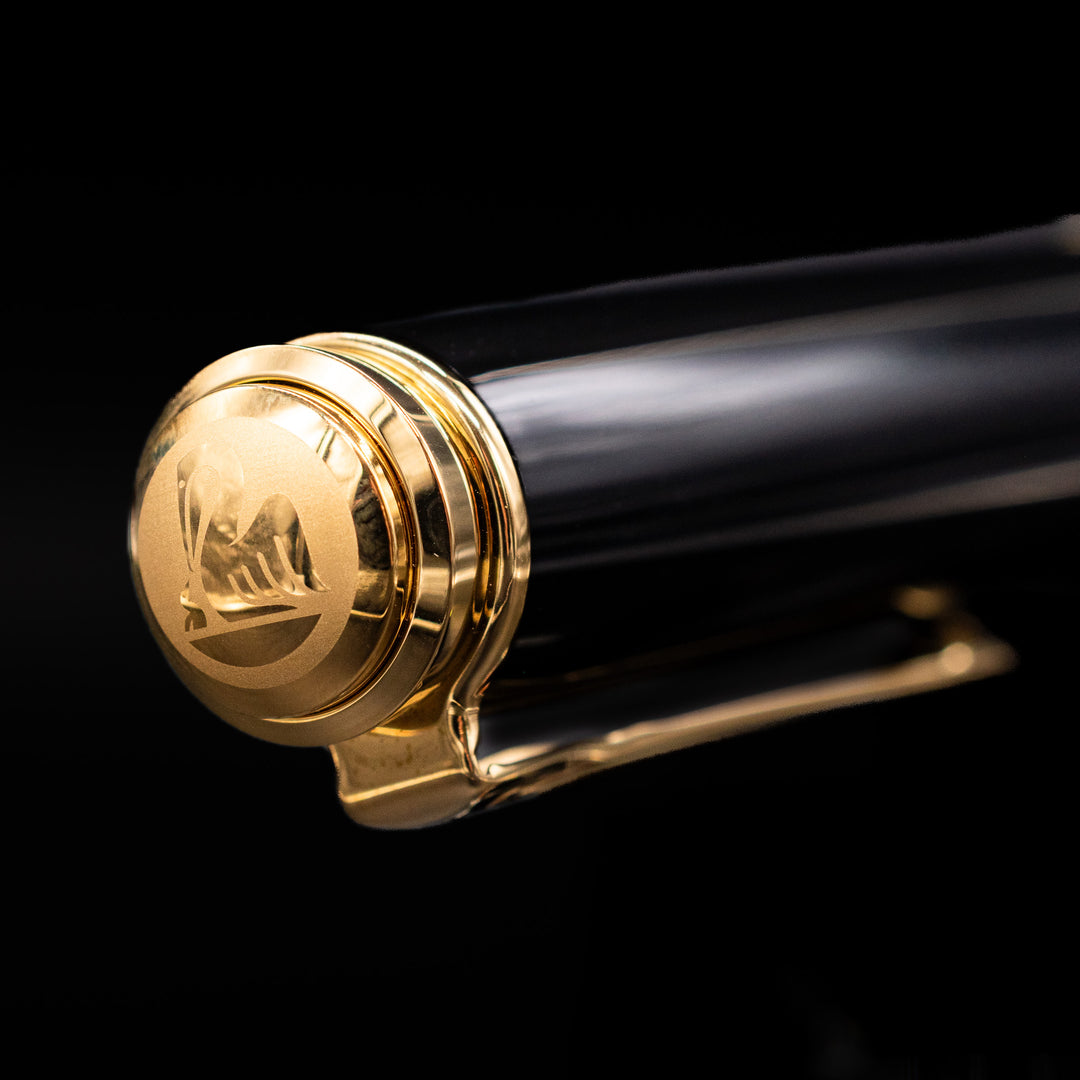 Pelikan M1000 金キャップ(925銀) PF印　3B Pelikan Souveran M1000 Fountain Pen - Black & Green – Truphae