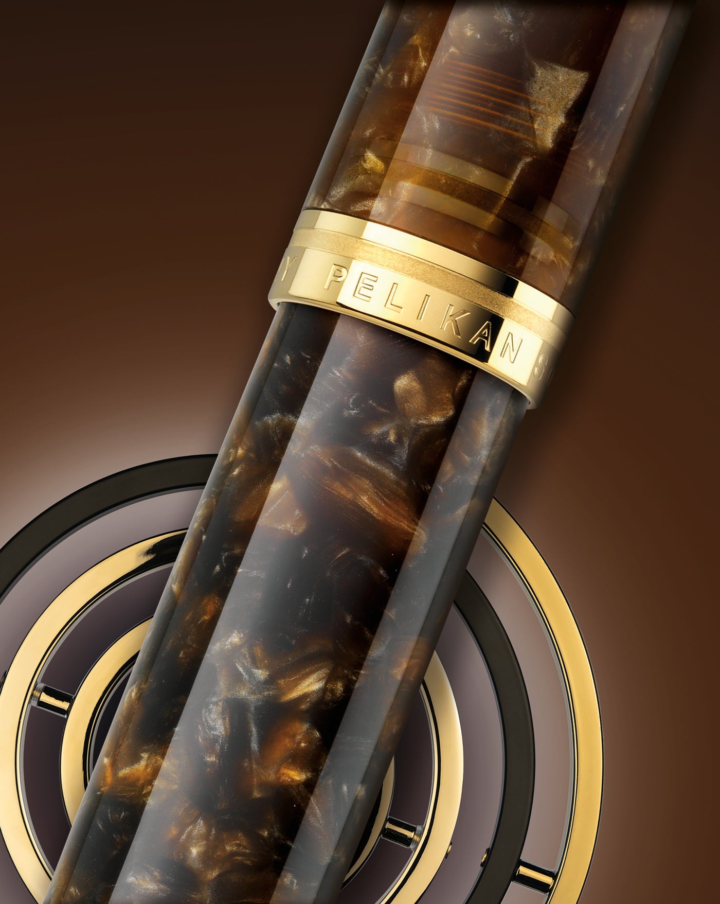 Pelikan Souveran M1000 Renaissance Brown Fountain Pen Center Band