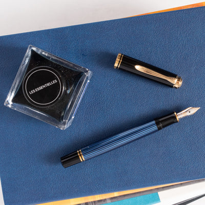 Pelikan Souveran M400 Black & Blue Fountain Pen Gold Trim