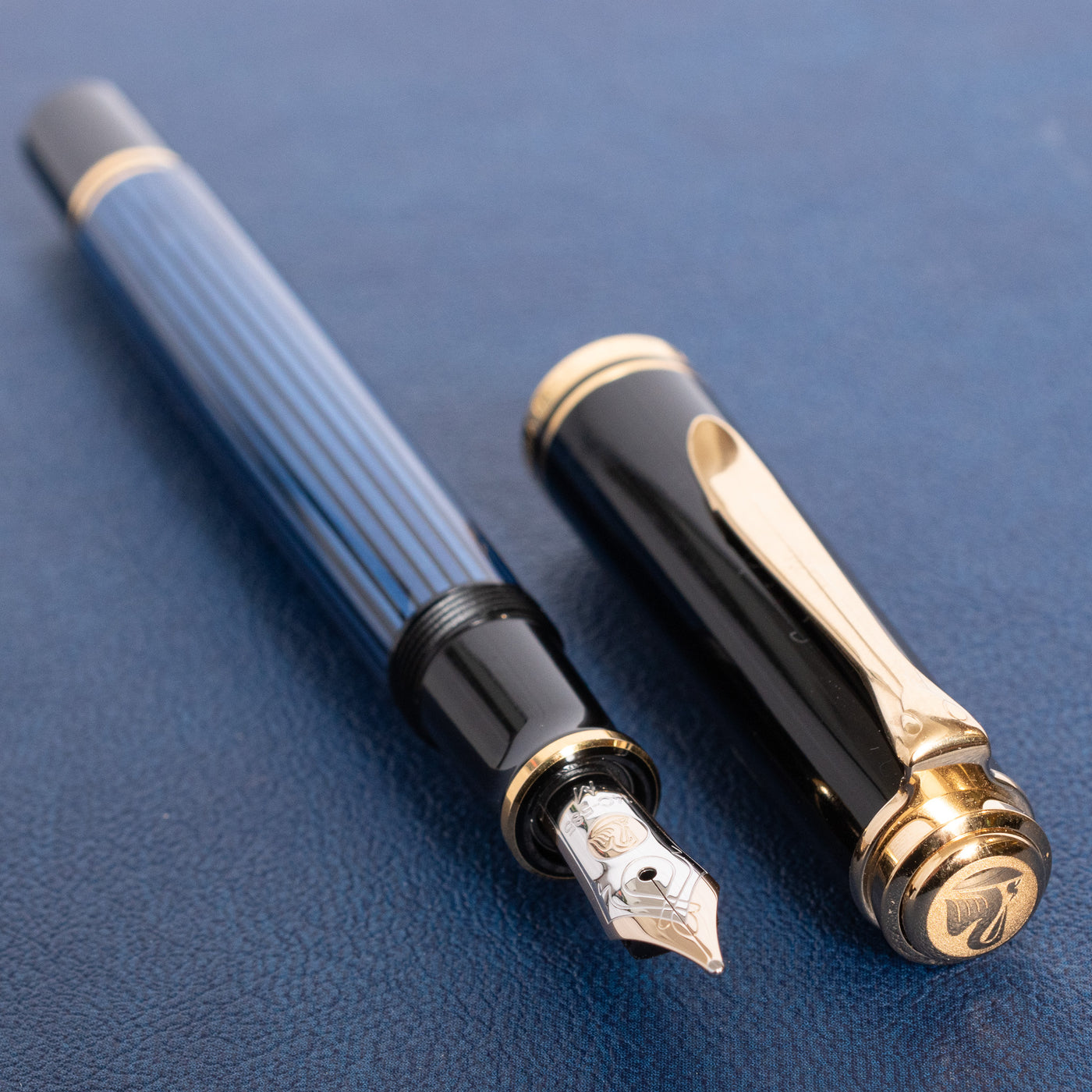 Pelikan Souveran M400 Black & Blue Fountain Pen Piston Filled
