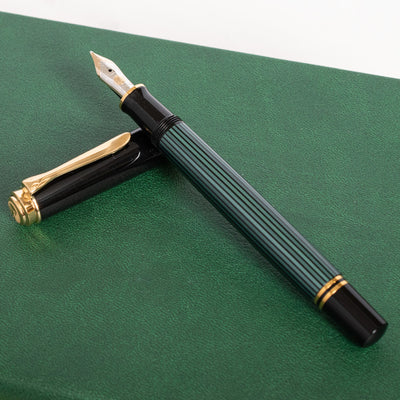 Pelikan Souveran M400 Black & Green Fountain Pen Striped