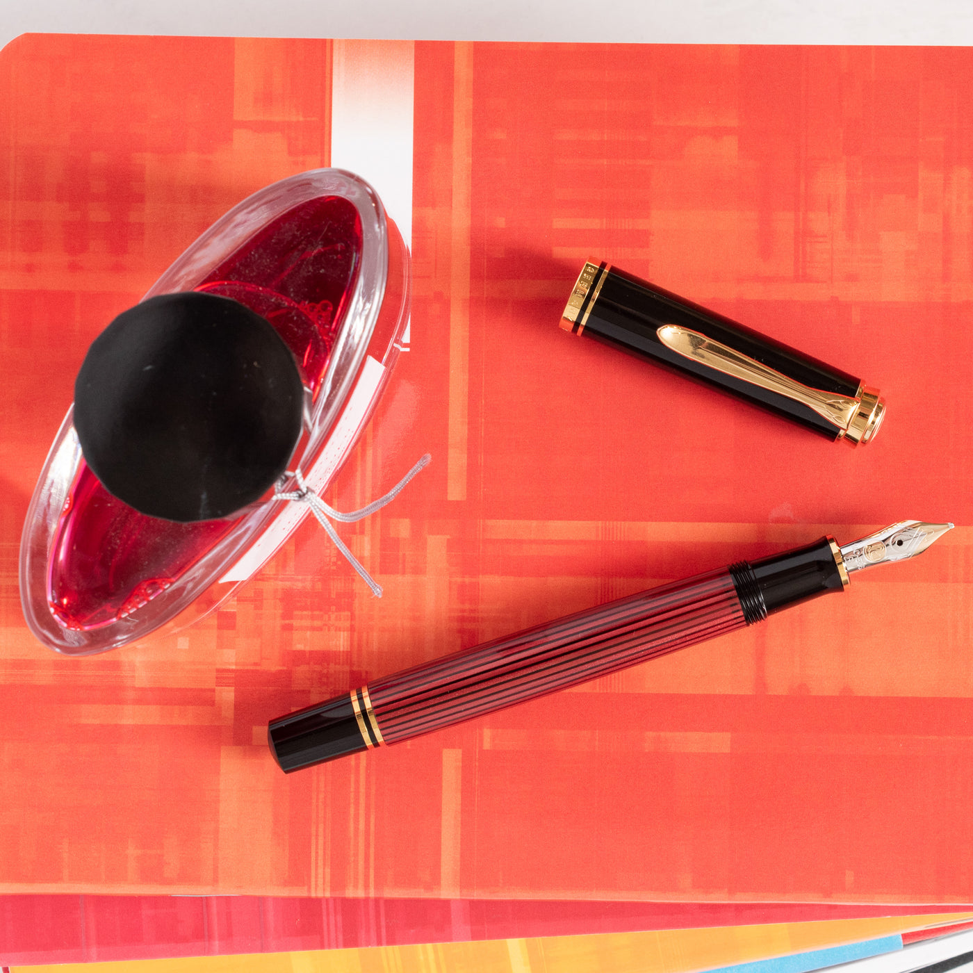 Pelikan Souveran M400 Black & Red Fountain Pen Piston Filled