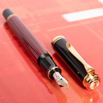 Pelikan Souveran M400 Black & Red Fountain Pen Rare