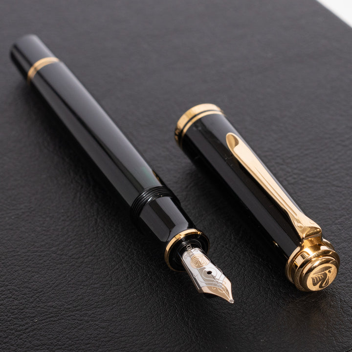 Pelikan Souveran M600 Black Fountain Pen - 14k Gold Nib – Truphae
