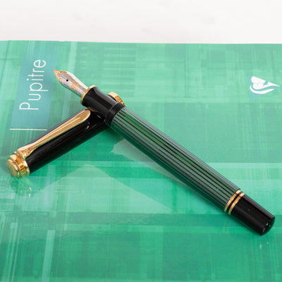 Pelikan Souveran M600 Black & Green Fountain Pen New
