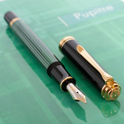 Pelikan Souveran M600 Black & Green Fountain Pen Piston Filled