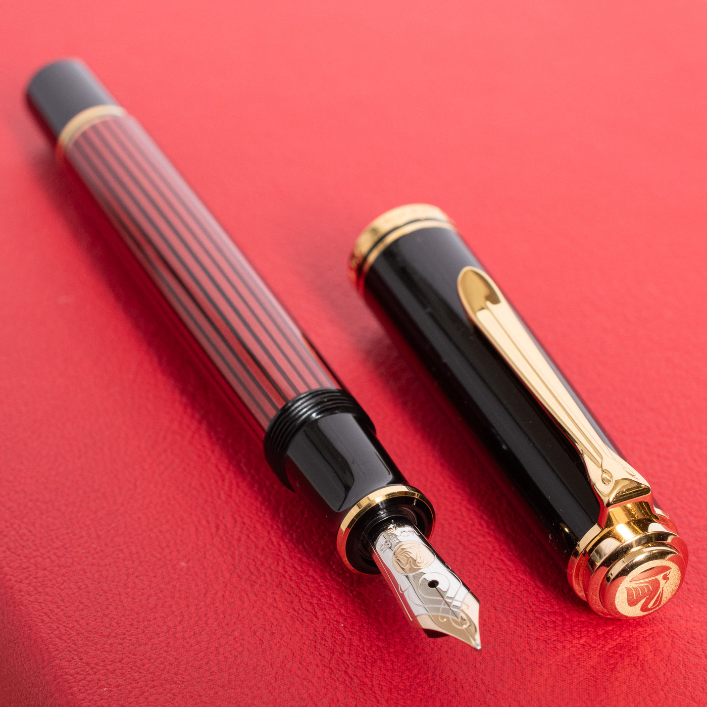 Pelikan Souveran M600 Black & Red Fountain Pen Piston Filled