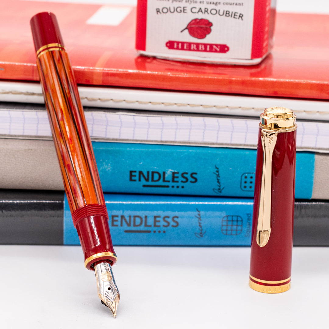 Pelikan Souveran M600 Fountain Pen - Tortoiseshell Red – Truphae