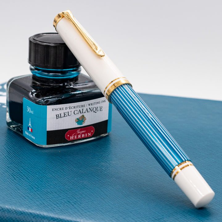 Pelikan Souveran M600 Turquoise White Fountain Pen – Truphae