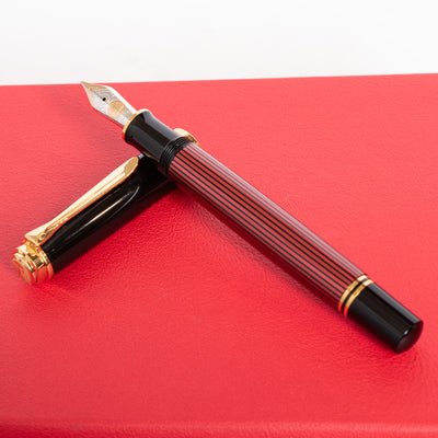 Pelikan Souveran M800 Black & Red Fountain Pen Striped