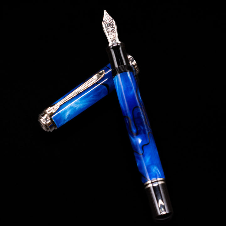 Pelikan Souveran M805 Blue Dunes Fountain Pen | 18k Nib – Truphae