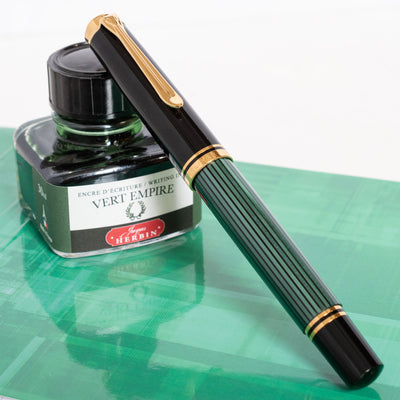 Pelikan Souveran R600 Black & Green Rollerball Pen Capped