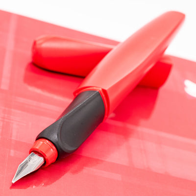 Pelikan Twist Fountain Pen - Fiery Red uncapped