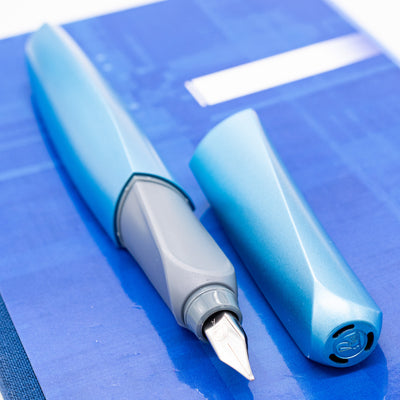 Pelikan Twist Fountain Pen - Frosted Blue metallic