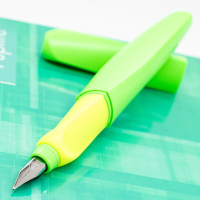Pelikan Twist Fountain Pen - Neon Green uncapped