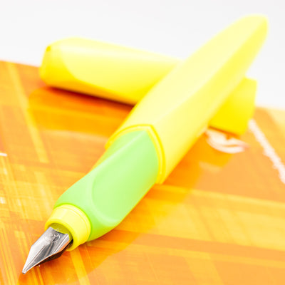 Pelikan Twist Fountain Pen - Neon Yellow uncapped