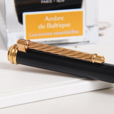 Philippe Charriol Black & Gold Ballpoint Pen - Preowned Clip