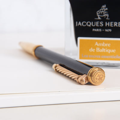 Philippe Charriol Black & Gold Ballpoint Pen - Preowned Logo
