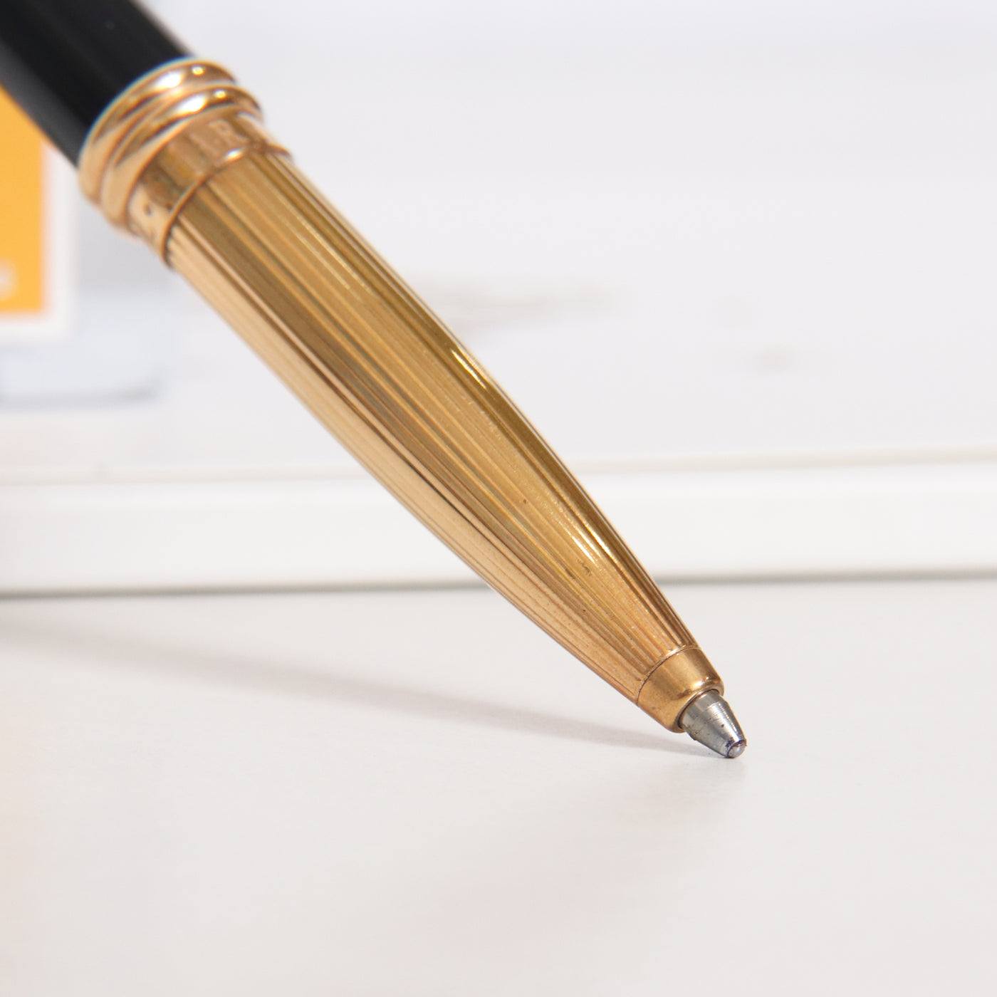 Philippe Charriol Black & Gold Ballpoint Pen - Preowned Tip