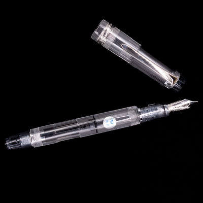An overhead view of the Pilot Custom Heritage 92 Fountain Pen - Clear uncapped.
