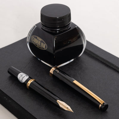 Pilot E95S Black & Gold Fountain Pen gold trim