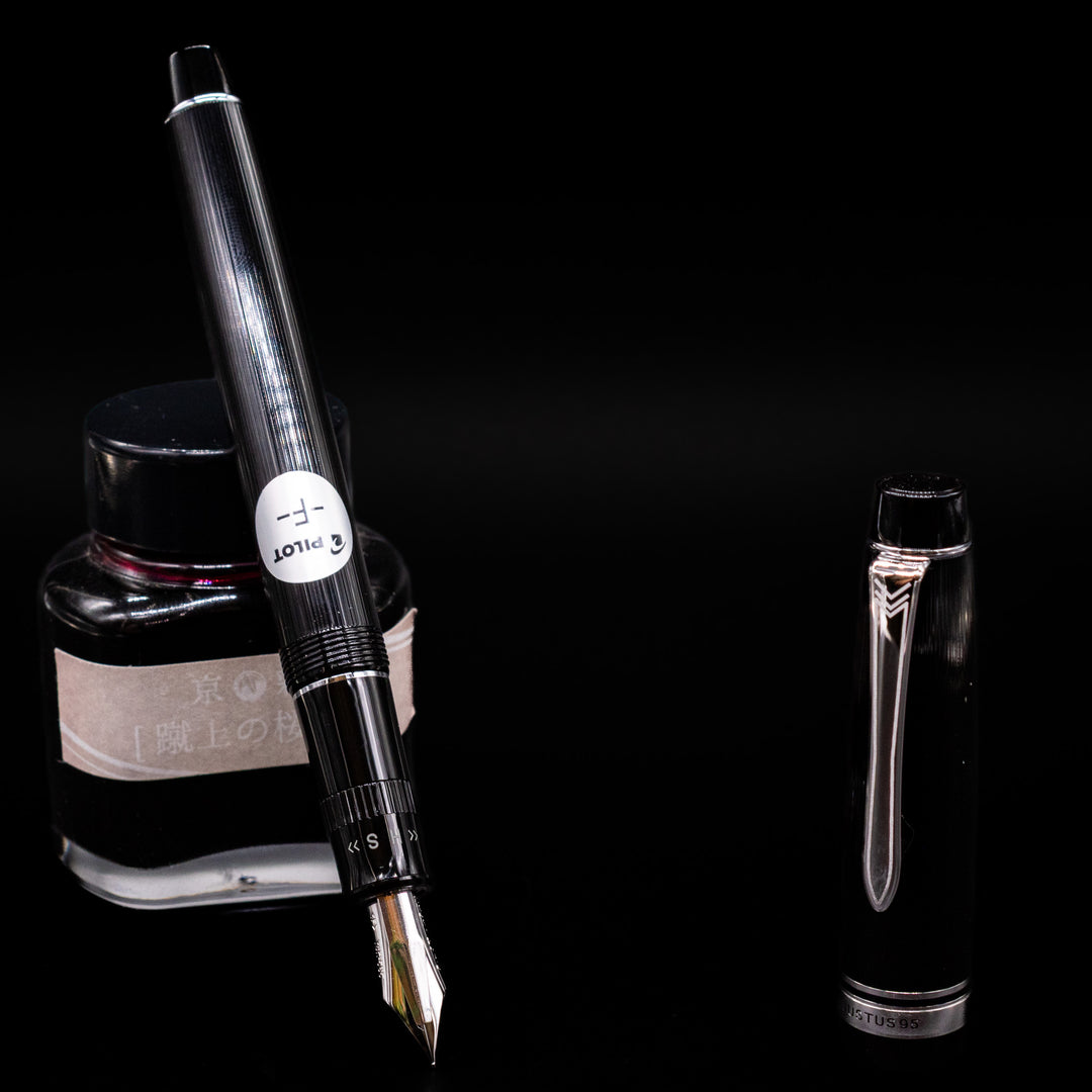 Pilot Justus 95 Fountain Pen - Black with Rhodium – Truphae