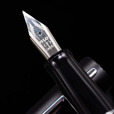 A macro shot of the nib with its intricate detailing and logo engraving for the Pilot Metropolitan Fountain Pen - Crocodile.