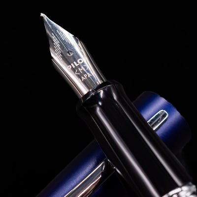 A macro shot of the nib with its intricate detailing and logo engraving for the Pilot Metropolitan Fountain Pen - Leopard.