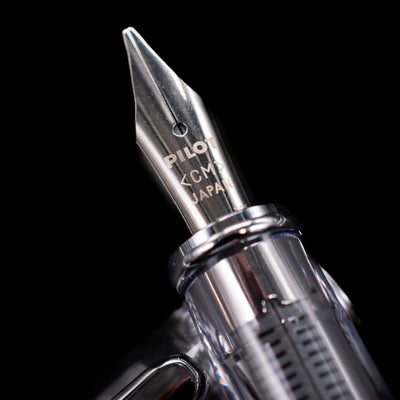 A macro shot of the nib with its intricate detailing and logo engraving for the Pilot Prera Fountain Pen - Blue.