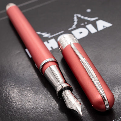 Pineider Avatar UR Art Fountain Pen - Peach Pink chrome trim