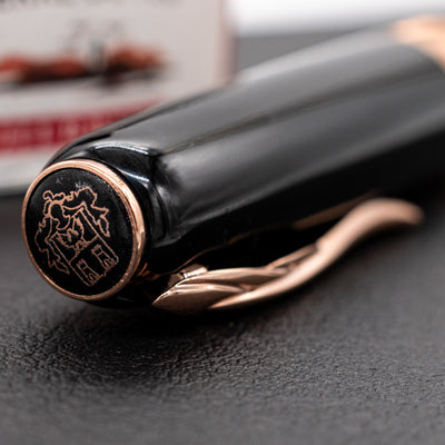 Pineider Classic Fountain Pen - Black & Rose Gold cap top