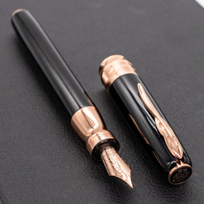 Pineider Classic Fountain Pen - Black & Rose Gold italian