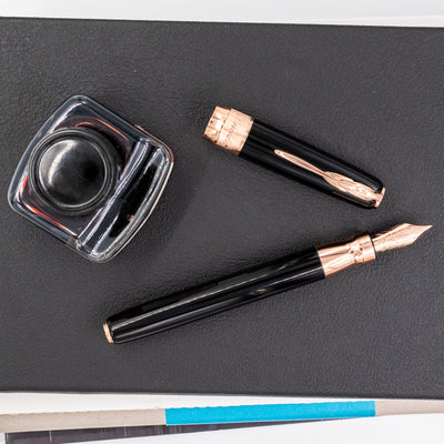 Pineider Classic Fountain Pen - Black & Rose Gold italy