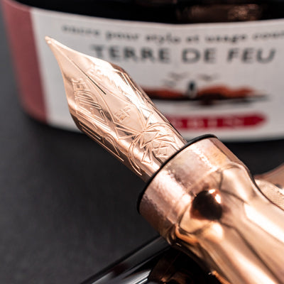 Pineider Classic Fountain Pen - Black & Rose Gold stainless steel nib