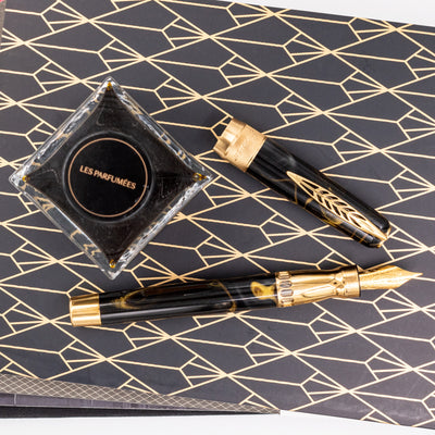 Pineider La Grande Bellezza Rocco Fountain Pen - Midnight Black piston filled