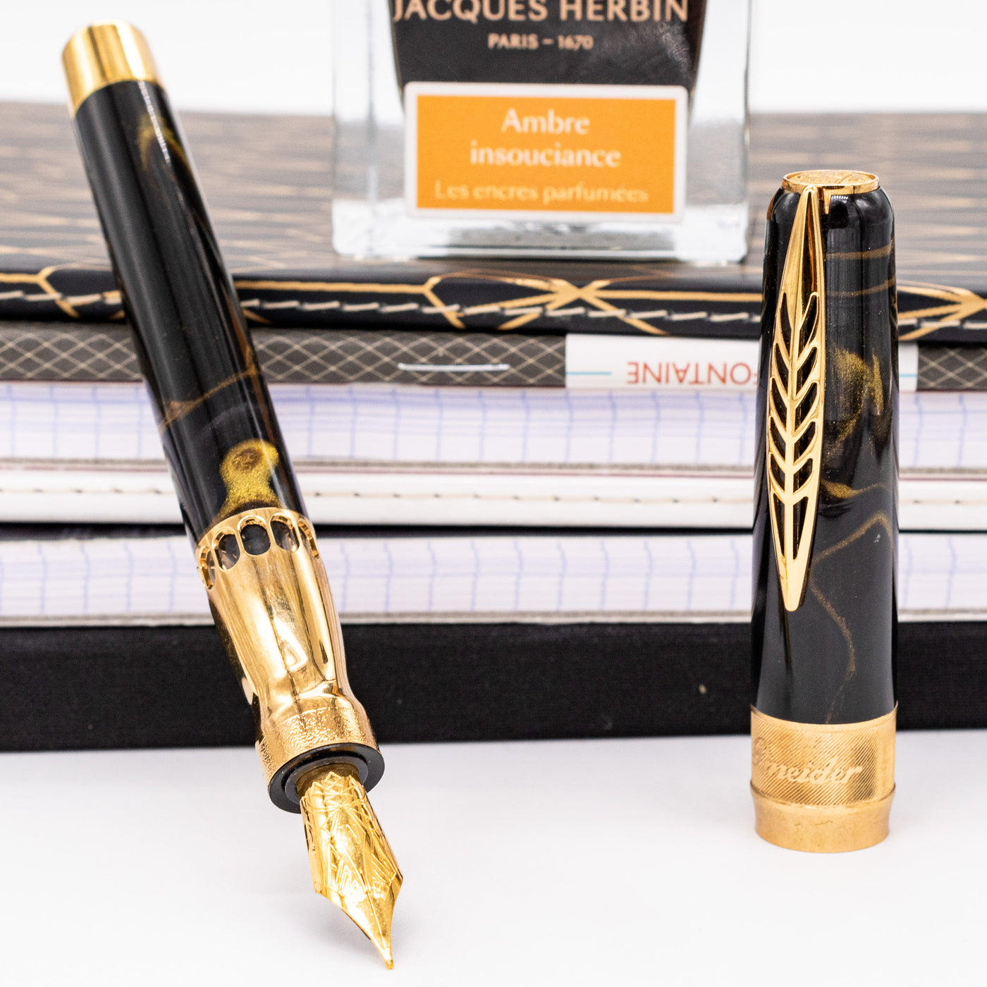 Pineider La Grande Bellezza Rocco Fountain Pen - Midnight Black