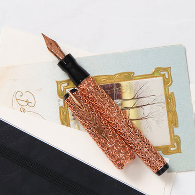 Pineider Psycho 18k Solid Rose Gold Fountain Pen - LE 1/1 Black Accents