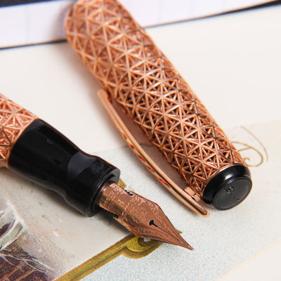 Pineider Psycho 18k Solid Rose Gold Fountain Pen - LE 1/1 Nib Details